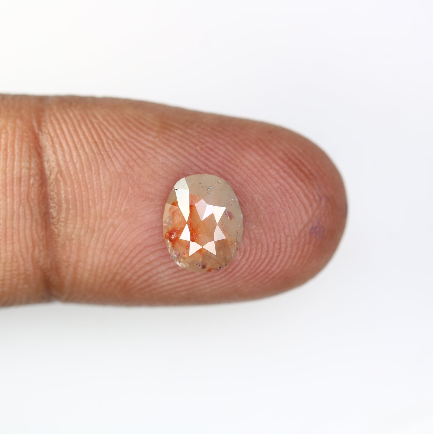 1.48 Carat Oval Shaped Diamond Ring Natural Loose Fancy Peach Color Diamond - JayKrishna Diamond