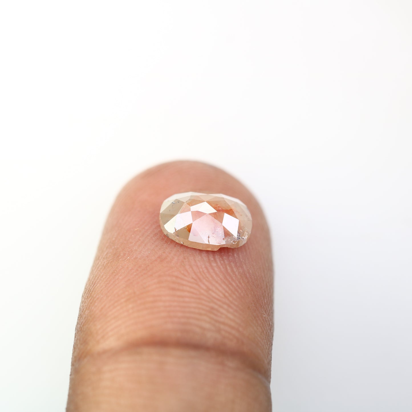 1.48 Carat Oval Shaped Diamond Ring Natural Loose Fancy Peach Color Diamond - JayKrishna Diamond