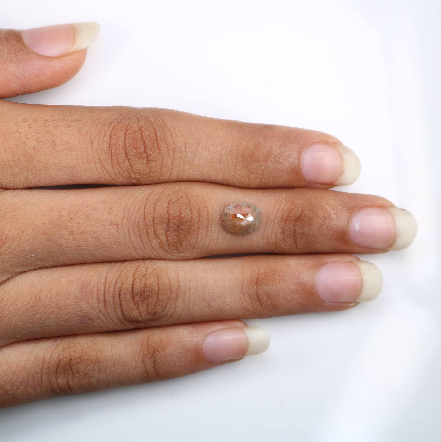 1.48 Carat Oval Shaped Diamond Ring Natural Loose Fancy Peach Color Diamond - JayKrishna Diamond