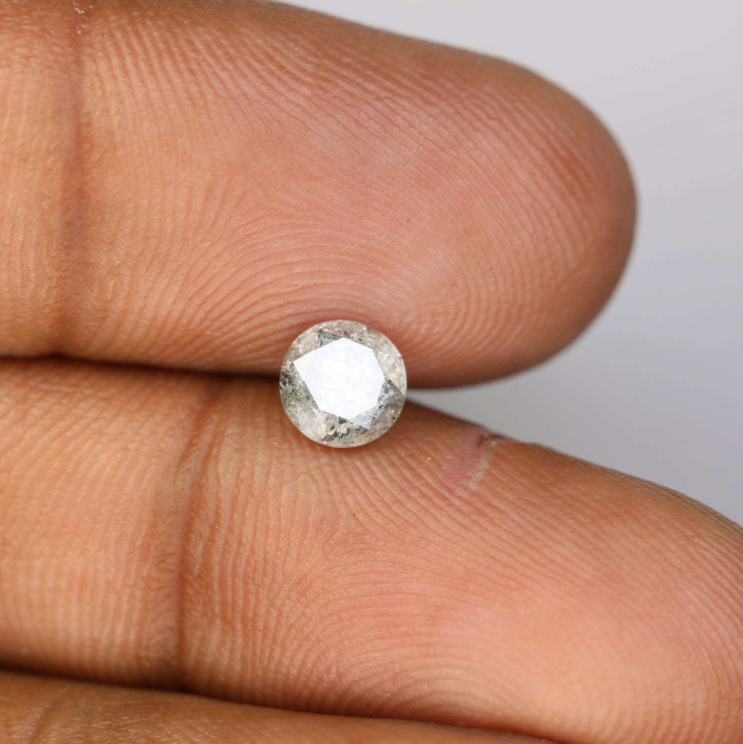 0.84 Carat Salt And Pepper Loose Round Brilliant Cut Diamond For Wedding Ring - JayKrishna Diamond