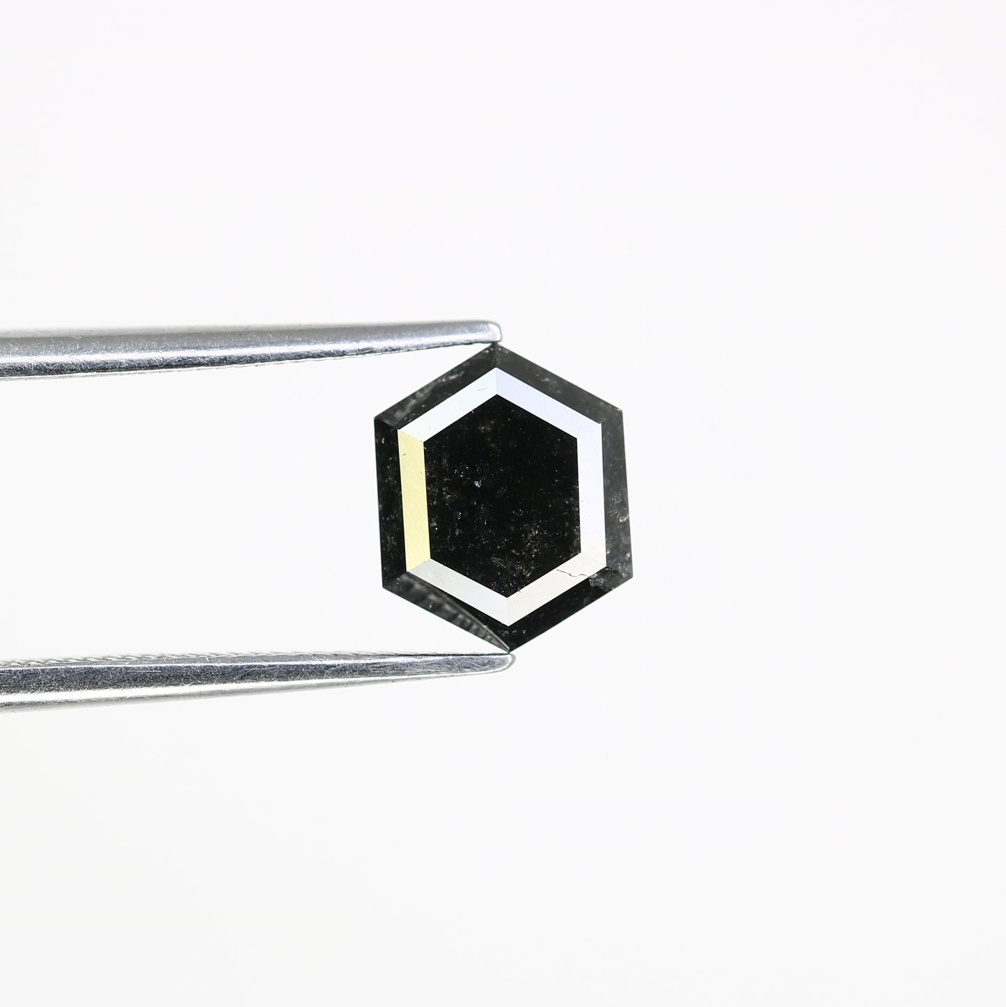 1.78 CT Salt And Pepper 8.20 MM Hexagon Shape Loose Diamond For Wedding Ring - JayKrishna Diamond