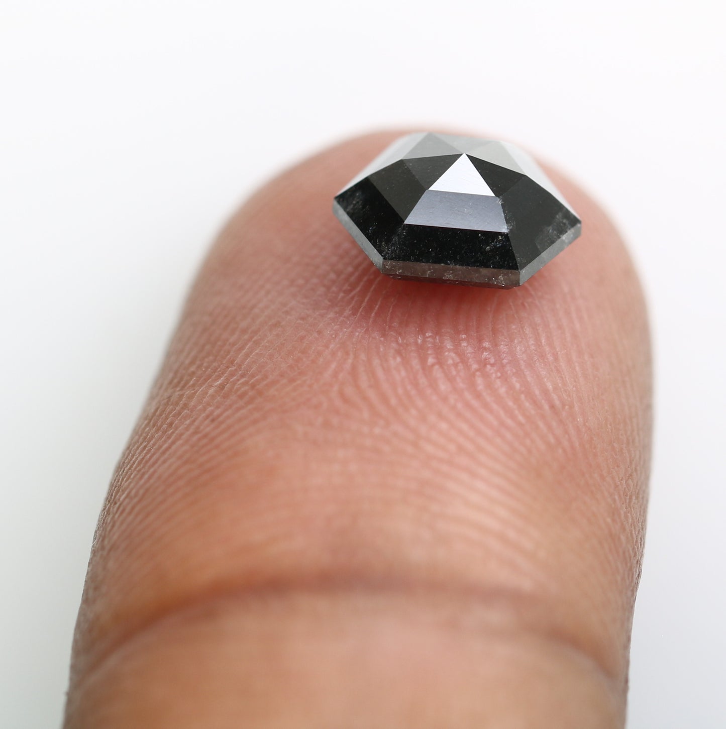 1.78 CT Salt And Pepper 8.20 MM Hexagon Shape Loose Diamond For Wedding Ring - JayKrishna Diamond