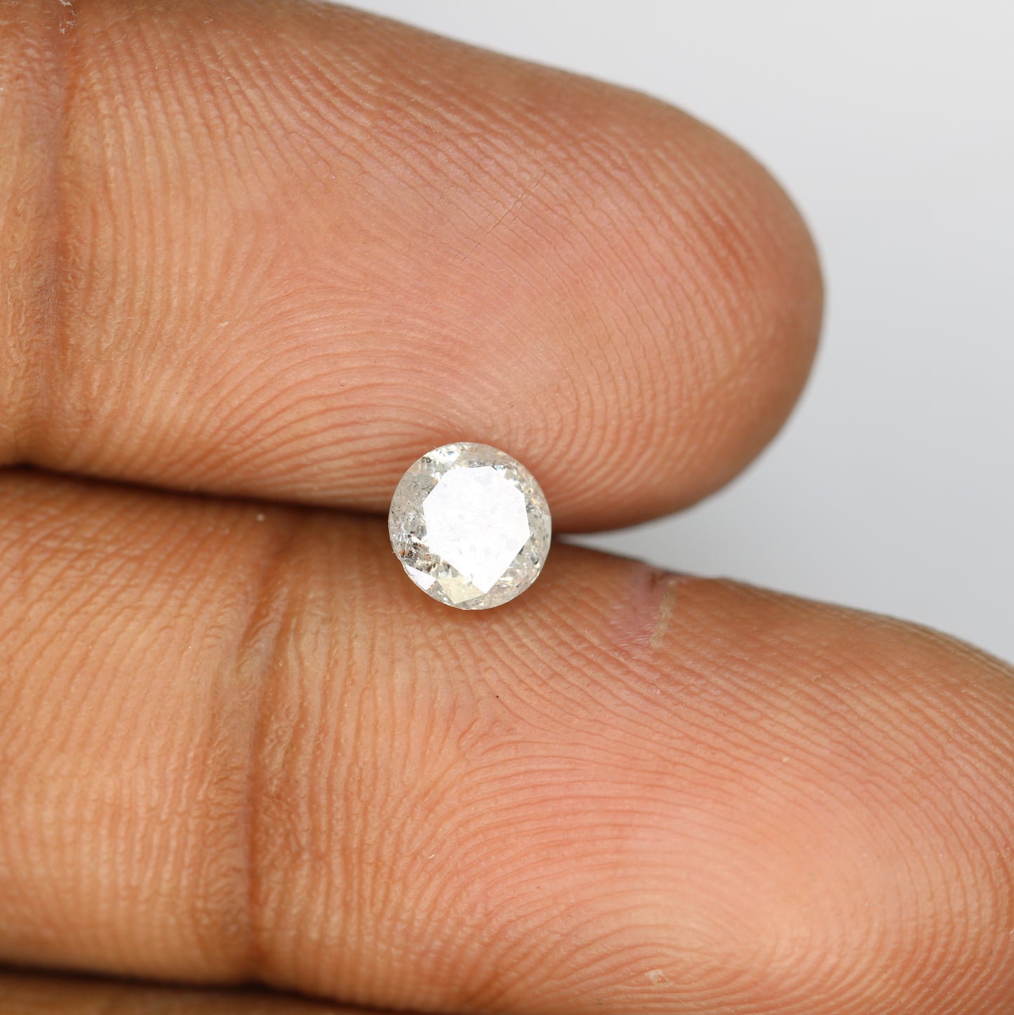 0.76 Carat Salt And Pepper Loose Round Brilliant Cut Diamond For Engagement Ring - JayKrishna Diamond