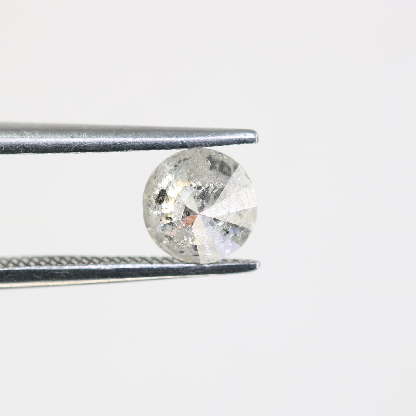 0.76 Carat Salt And Pepper Loose Round Brilliant Cut Diamond For Engagement Ring - JayKrishna Diamond