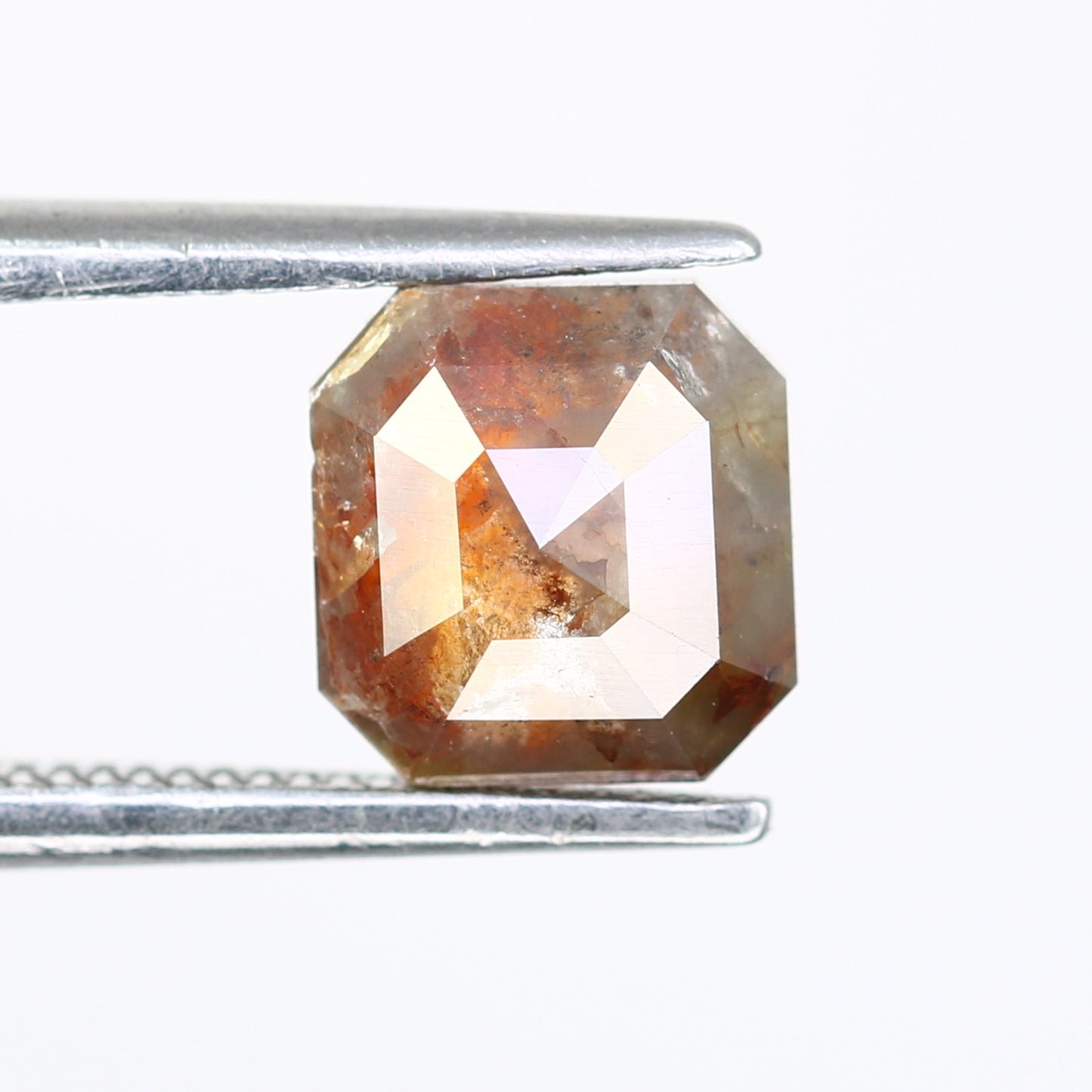 Asscher Shaped Diamond Ring 1.19 Carat Natural Brown Color Diamond - JayKrishna Diamond