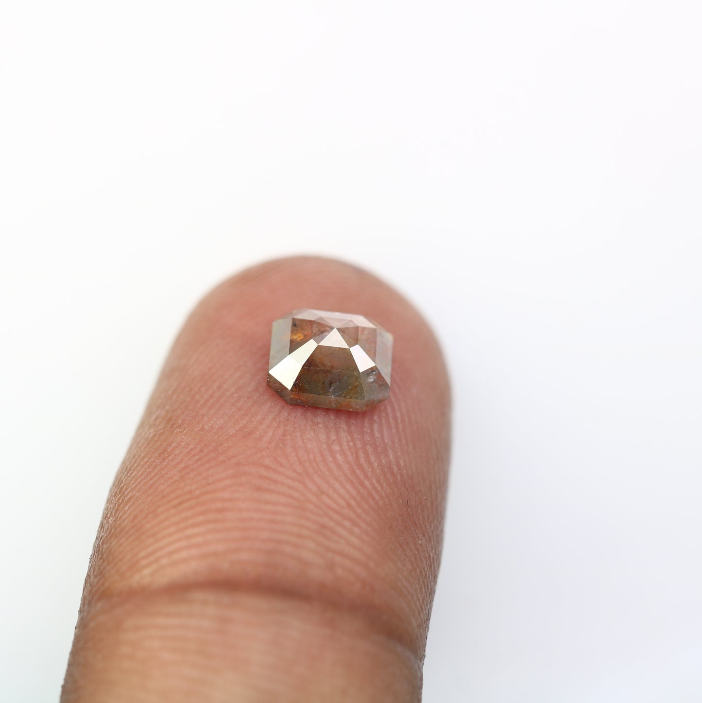 Asscher Shaped Diamond Ring 1.19 Carat Natural Brown Color Diamond - JayKrishna Diamond
