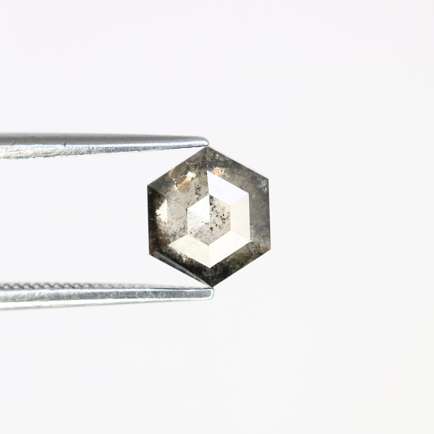 1.46 CT 7.30 MM Hexagon Shape Loose Salt And Pepper Diamond For Wedding Ring - JayKrishna Diamond