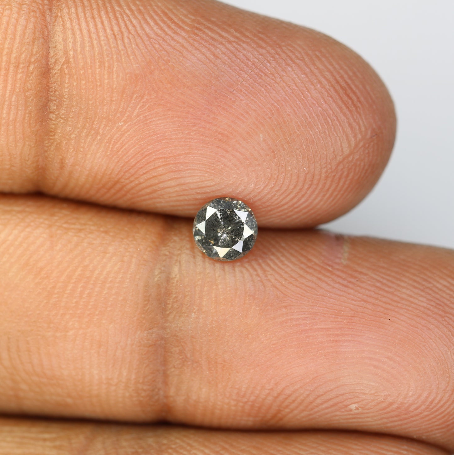 0.45 Carat Loose Salt and Pepper Round Brilliant Cut Diamond for Wedding Ring and Unique Artisan Jewelry Design - JayKrishna Diamond