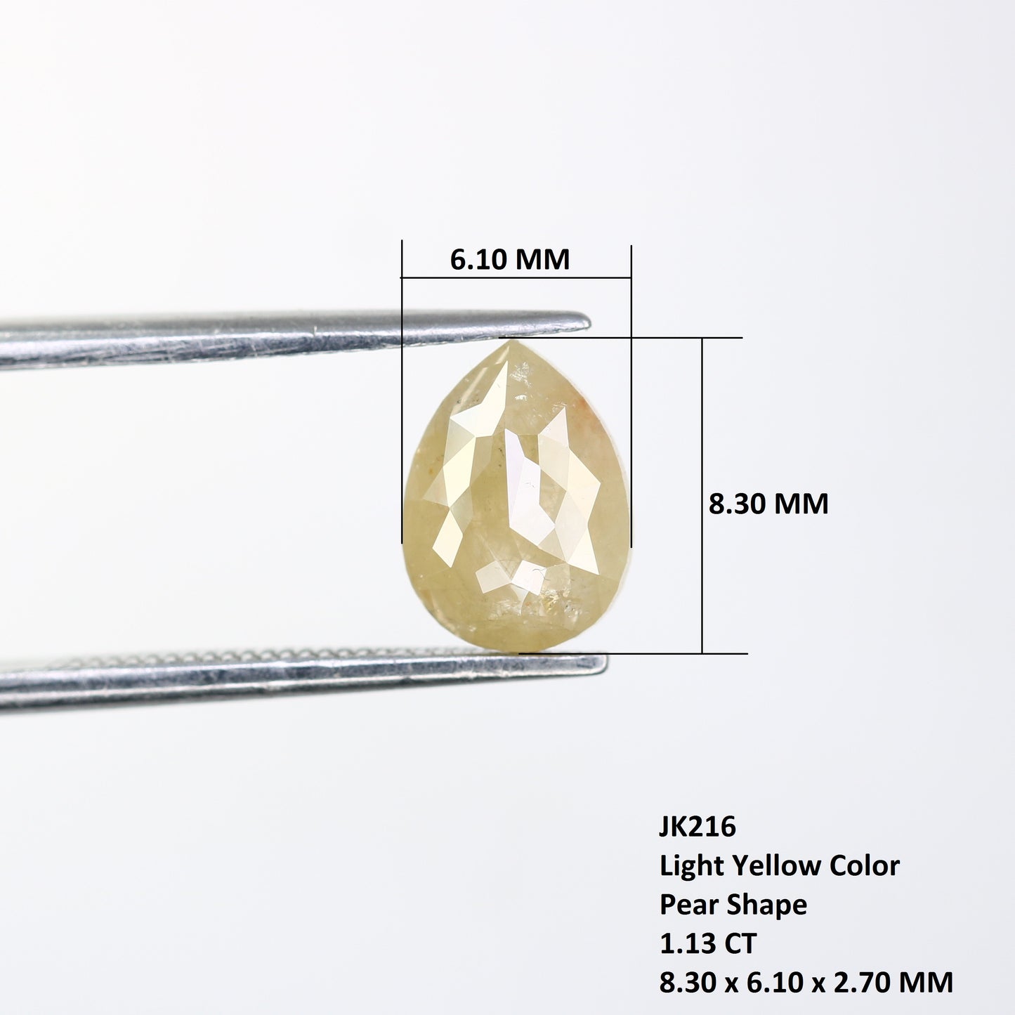 1.13 Carat Light Yellow Color Loose Fancy Pear Cut Diamond For Galaxy Ring - JayKrishna Diamond