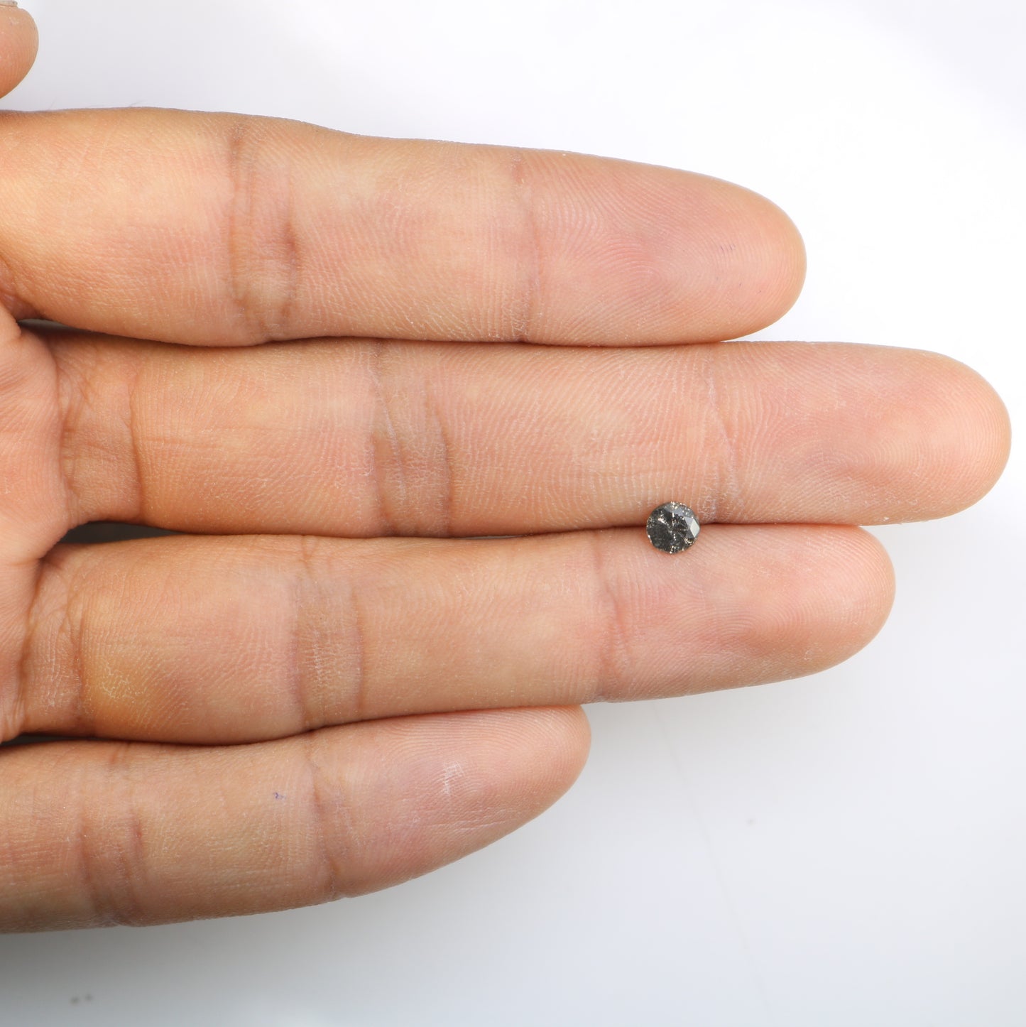 0.45 Carat Loose Salt and Pepper Round Brilliant Cut Diamond for Wedding Ring and Unique Artisan Jewelry Design - JayKrishna Diamond