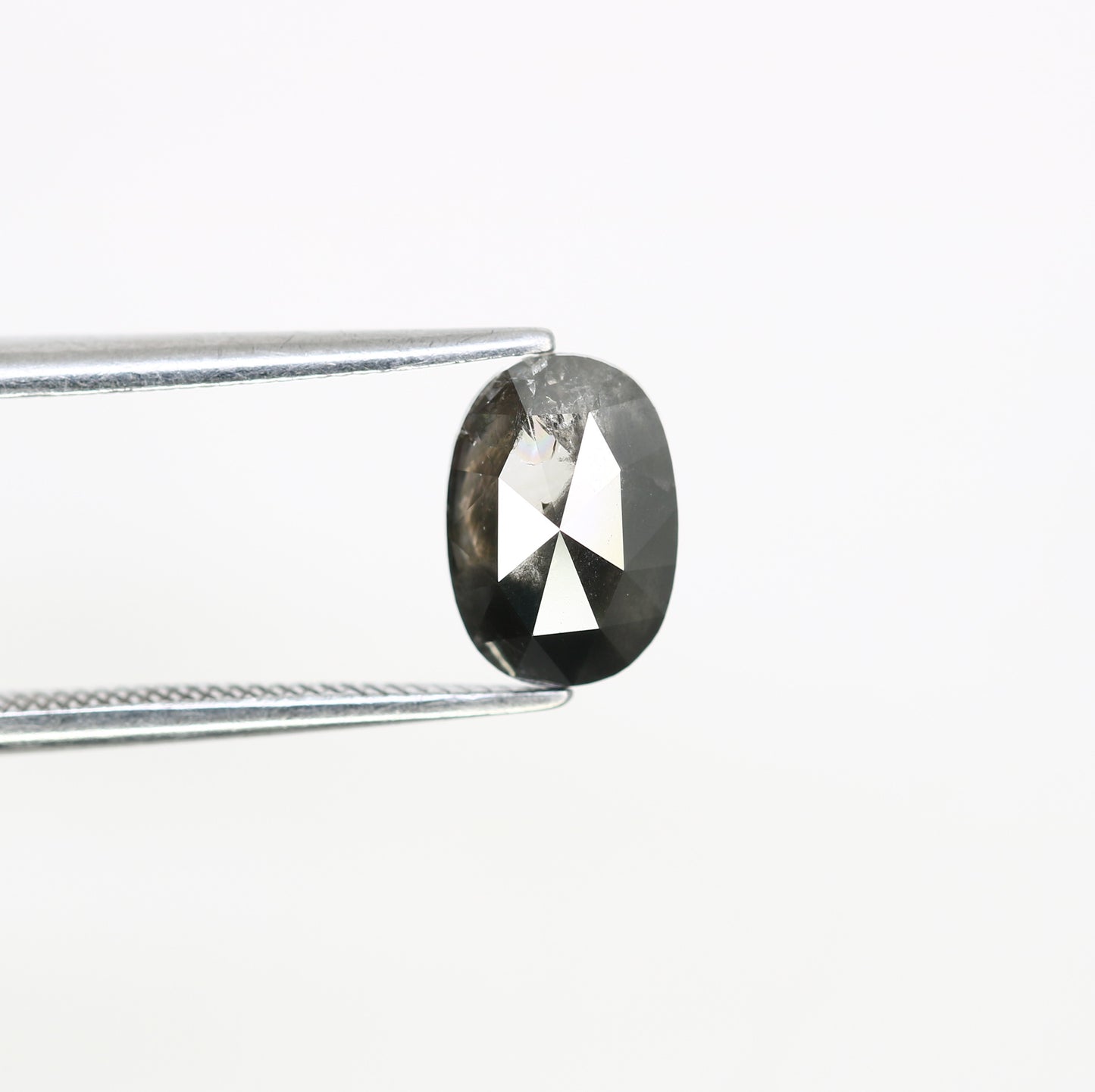 1.55 CT Oval Shape 8.50 MM Salt And Pepper Diamond For Statement Ring - JayKrishna Diamond