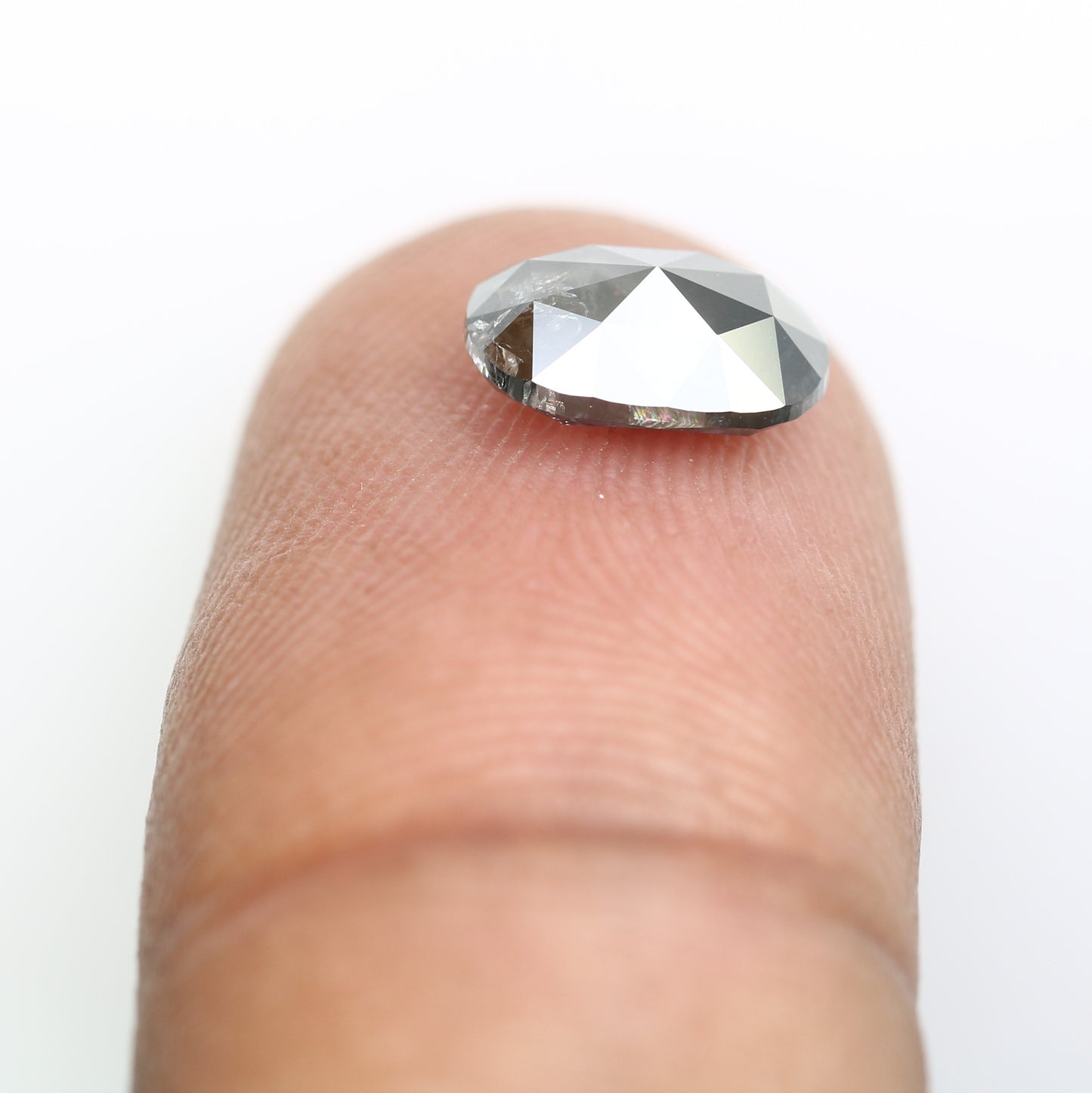 1.55 CT Oval Shape 8.50 MM Salt And Pepper Diamond For Statement Ring - JayKrishna Diamond