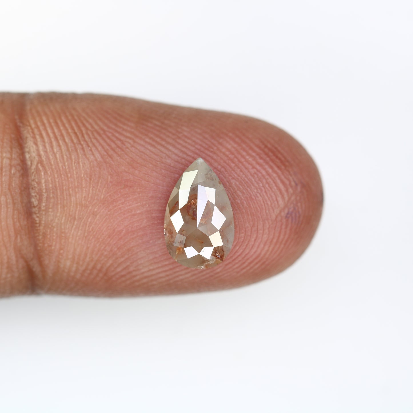 1.09 CT 9.80 MM Pear Shape Grey Natural Loose Diamond For Engagement Ring - JayKrishna Diamond