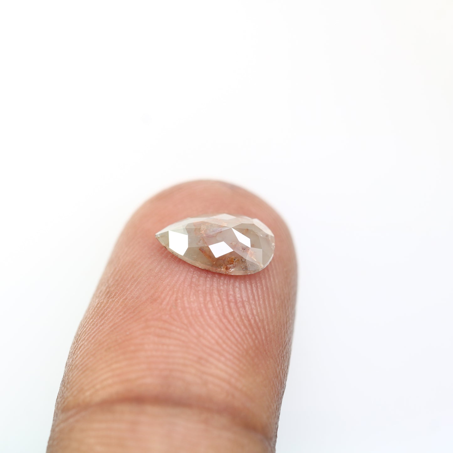 1.09 CT 9.80 MM Pear Shape Grey Natural Loose Diamond For Engagement Ring - JayKrishna Diamond