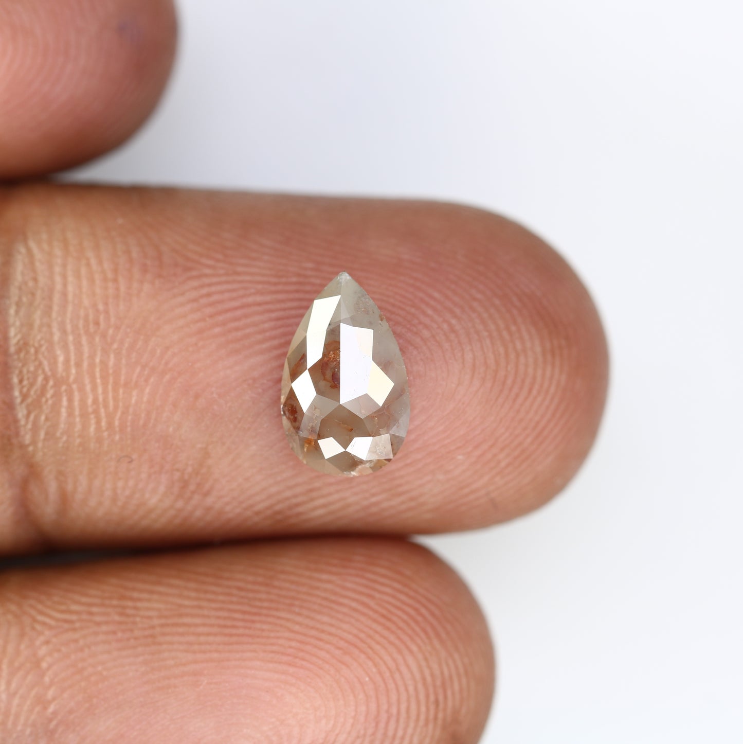 1.09 CT 9.80 MM Pear Shape Grey Natural Loose Diamond For Engagement Ring - JayKrishna Diamond
