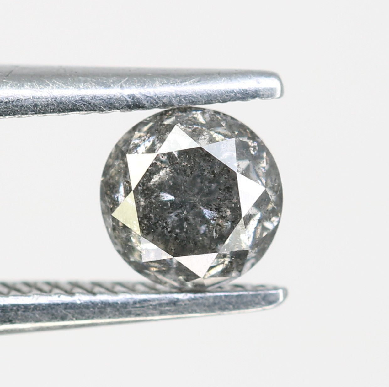 0.47 Carat Salt And Pepper Loose Round Brilliant Cut Diamond For Wedding Ring - JayKrishna Diamond