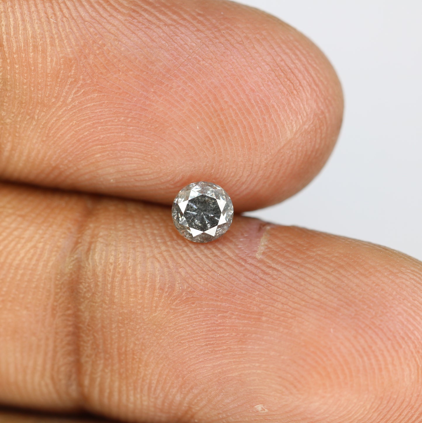 0.47 Carat Salt And Pepper Loose Round Brilliant Cut Diamond For Wedding Ring - JayKrishna Diamond