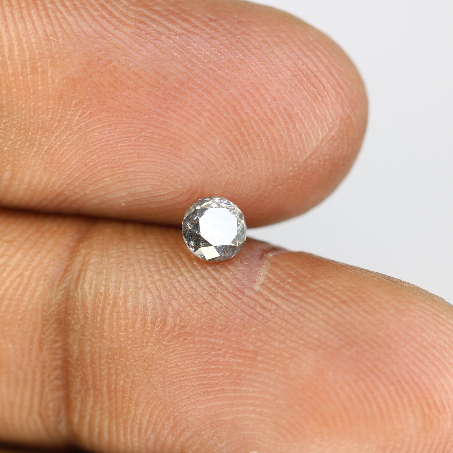 0.47 Carat Salt And Pepper Loose Round Brilliant Cut Diamond For Wedding Ring - JayKrishna Diamond