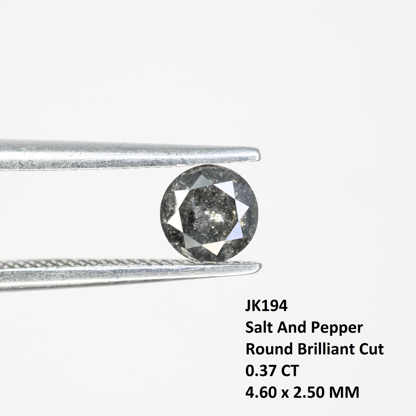 Unique 0.37 CT Salt & Pepper Round Brilliant Cut Diamond | Perfect for Wedding Rings - JayKrishna Diamond
