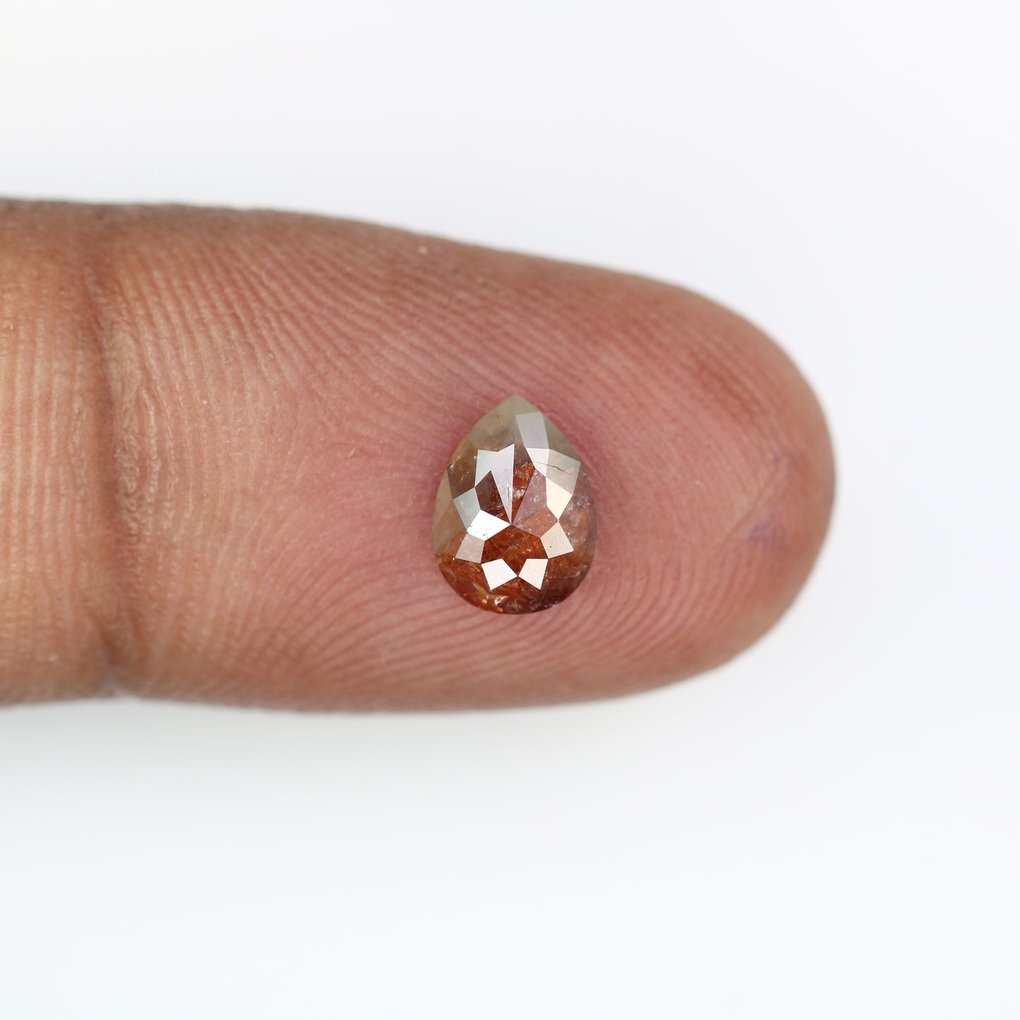 0.88 CT 7.90 MM Red Pear Shape Natural Diamond For Engagement Ring - JayKrishna Diamond