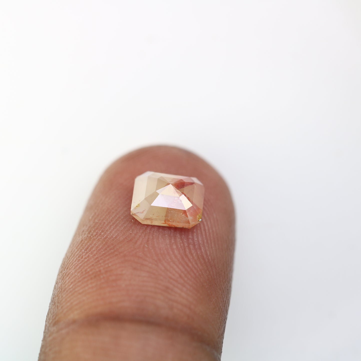 1.35 CT 7.30 MM Asscher Shape Fancy Peach Diamond For Wedding Ring - JayKrishna Diamond