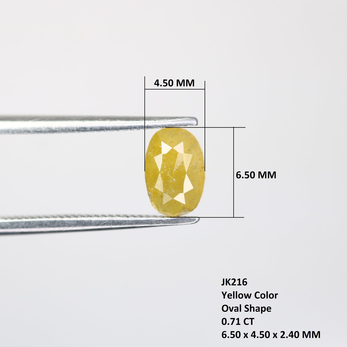 0.71 CT 6.50 MM Oval Shape Yellow Diamond For Wedding Ring - JayKrishna Diamond