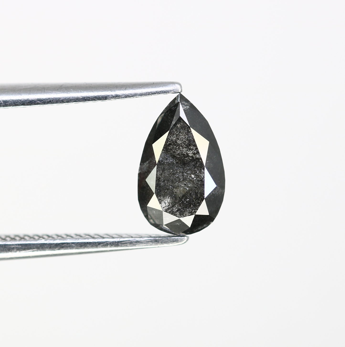 1.05 CT Pear Shape 7.90 MM Loose Salt And Pepper Diamond For Engagement Ring - JayKrishna Diamond