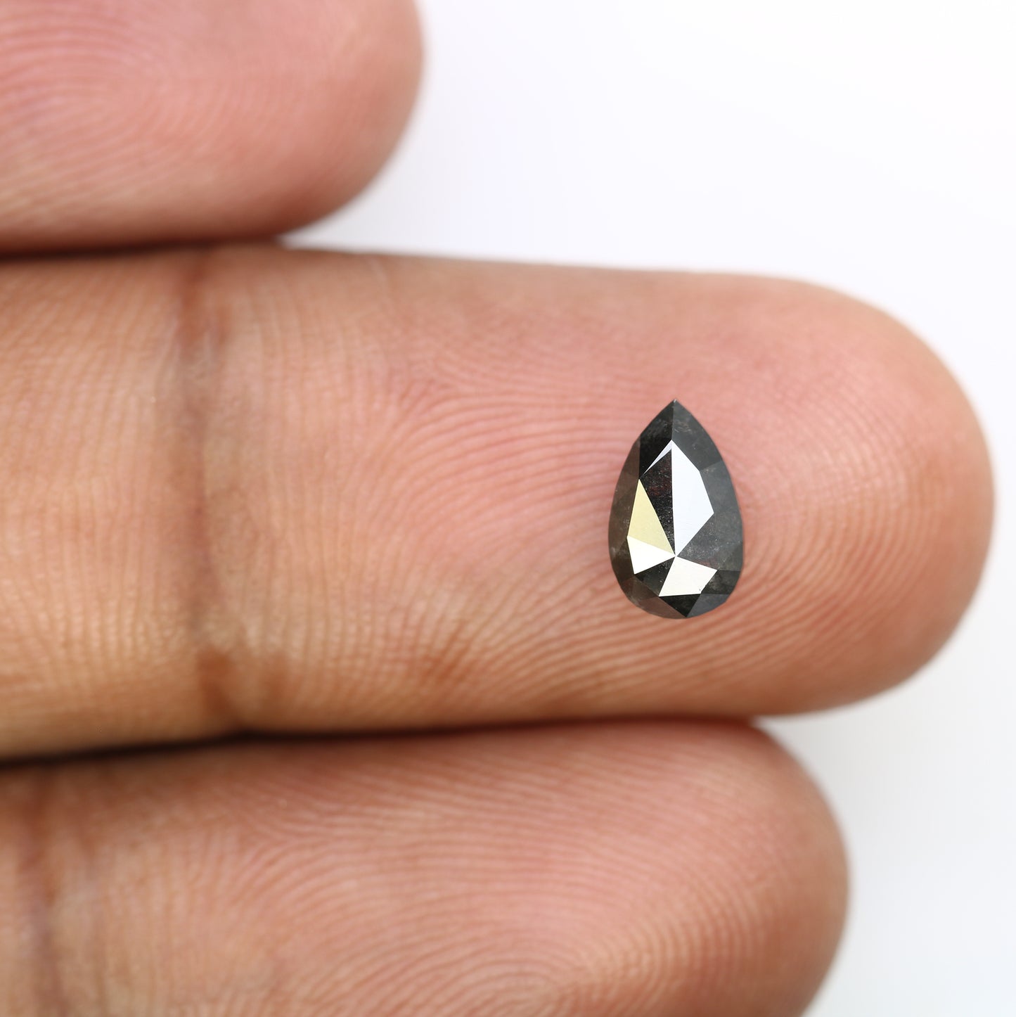 1.05 CT Pear Shape 7.90 MM Loose Salt And Pepper Diamond For Engagement Ring - JayKrishna Diamond