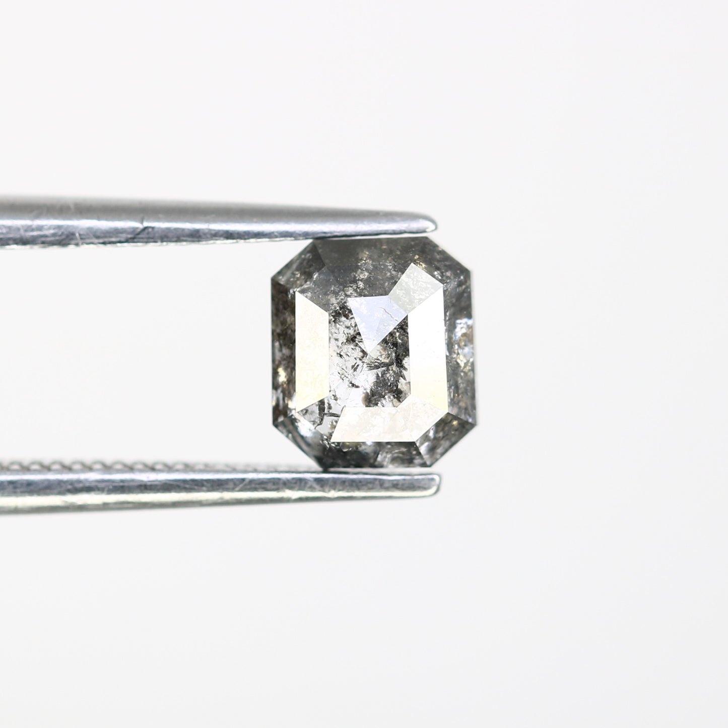 0.99 CT 5.80 MM Salt And Pepper Emerald Shape Diamond For Engagement Ring - JayKrishna Diamond