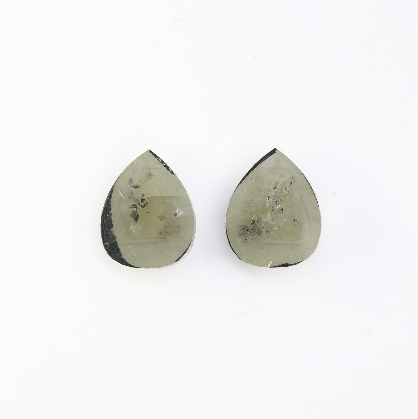 2.71 CT 8.50 MM Natural Grey Pear Shape Loose Pair Diamond For Earring - JayKrishna Diamond
