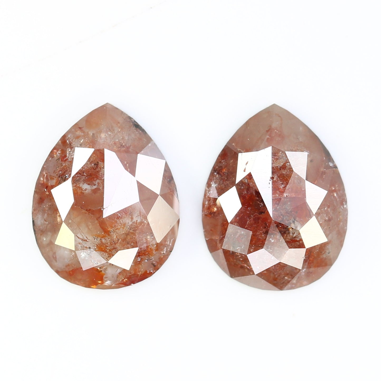 2.40 CT 8.80 MM Pear Shape Reddish Pair Diamond For Earrings - JayKrishna Diamond
