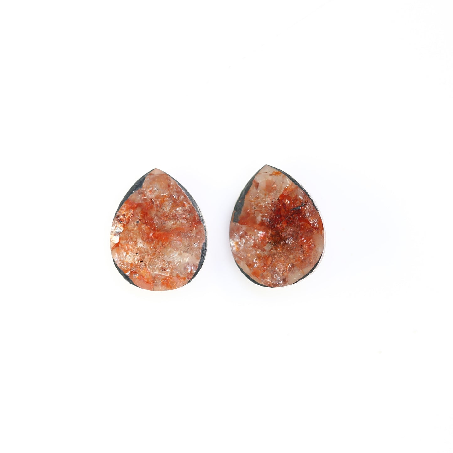 2.40 CT 8.80 MM Pear Shape Reddish Pair Diamond For Earrings - JayKrishna Diamond