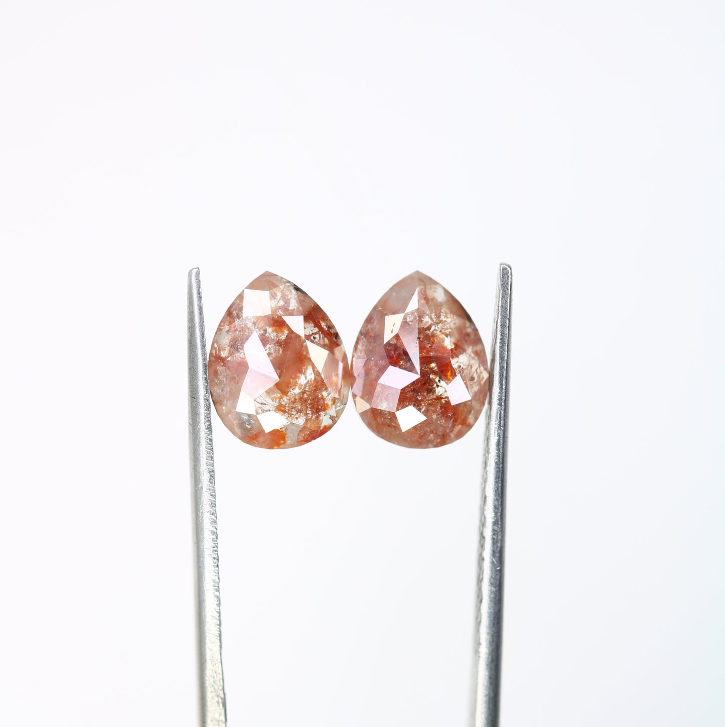 2.40 CT 8.80 MM Pear Shape Reddish Pair Diamond For Earrings - JayKrishna Diamond