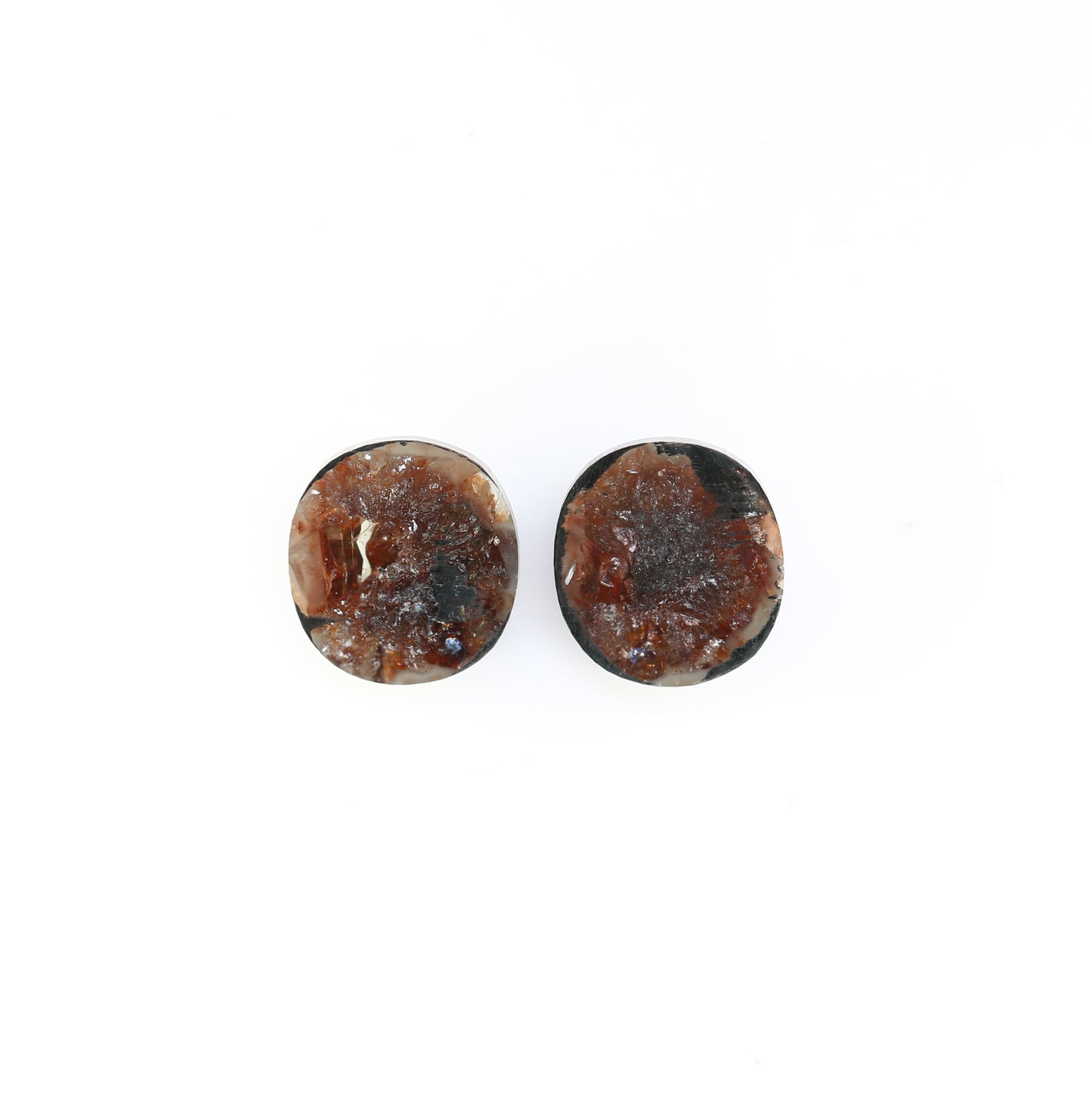 2.48 CT 7.20 MM Brown Oval Shape Natural Pair Diamond For Earring - JayKrishna Diamond