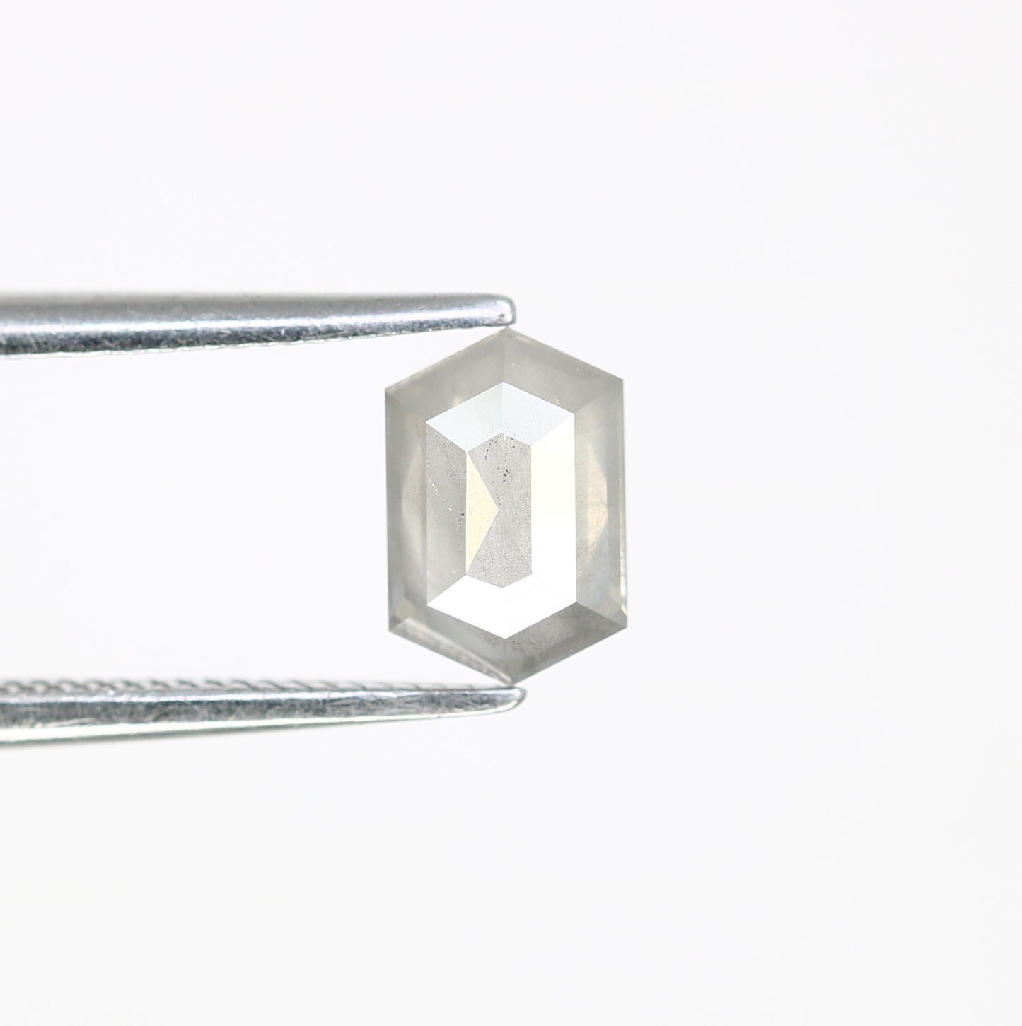 0.78 CT Salt And Pepper 7.00 MM Elongated Hexagon Shape Diamond For Engagement Ring - JayKrishna Diamond