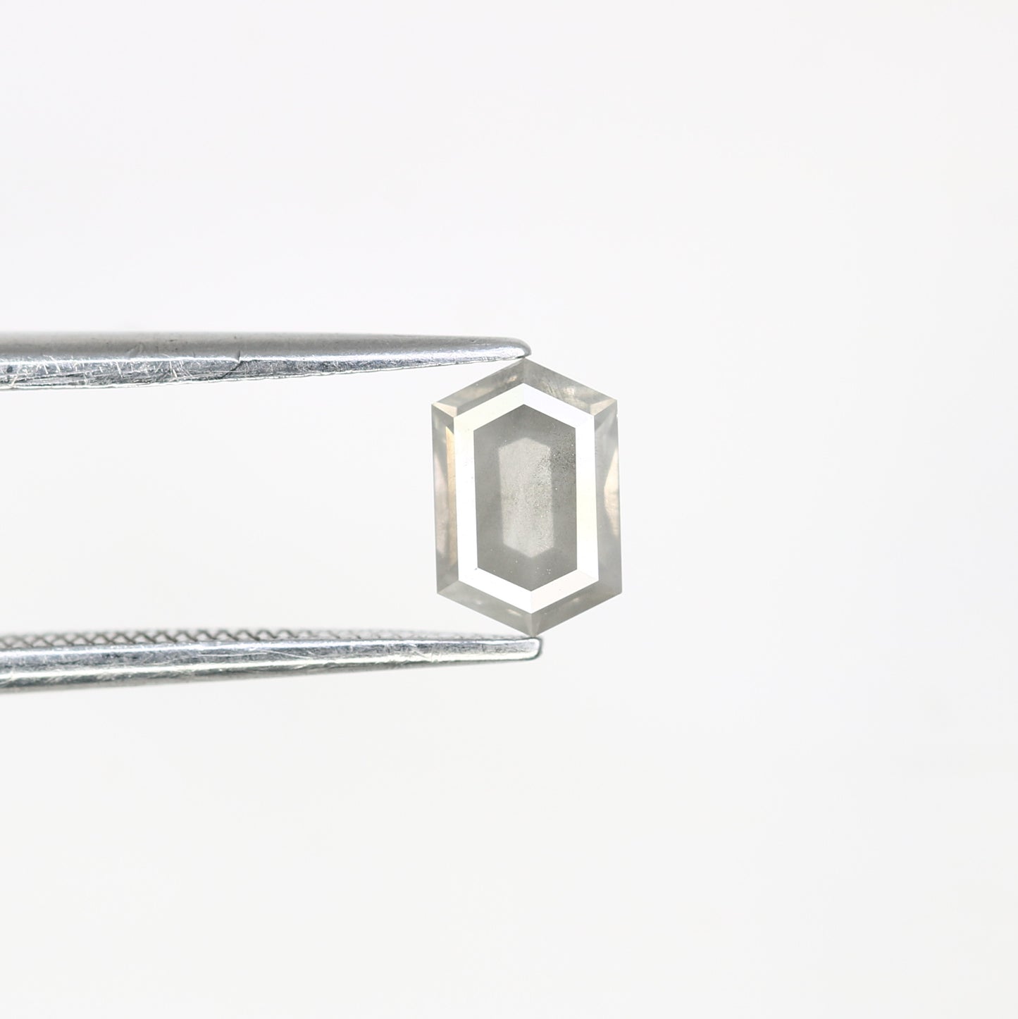 0.78 CT Salt And Pepper 7.00 MM Elongated Hexagon Shape Diamond For Engagement Ring - JayKrishna Diamond