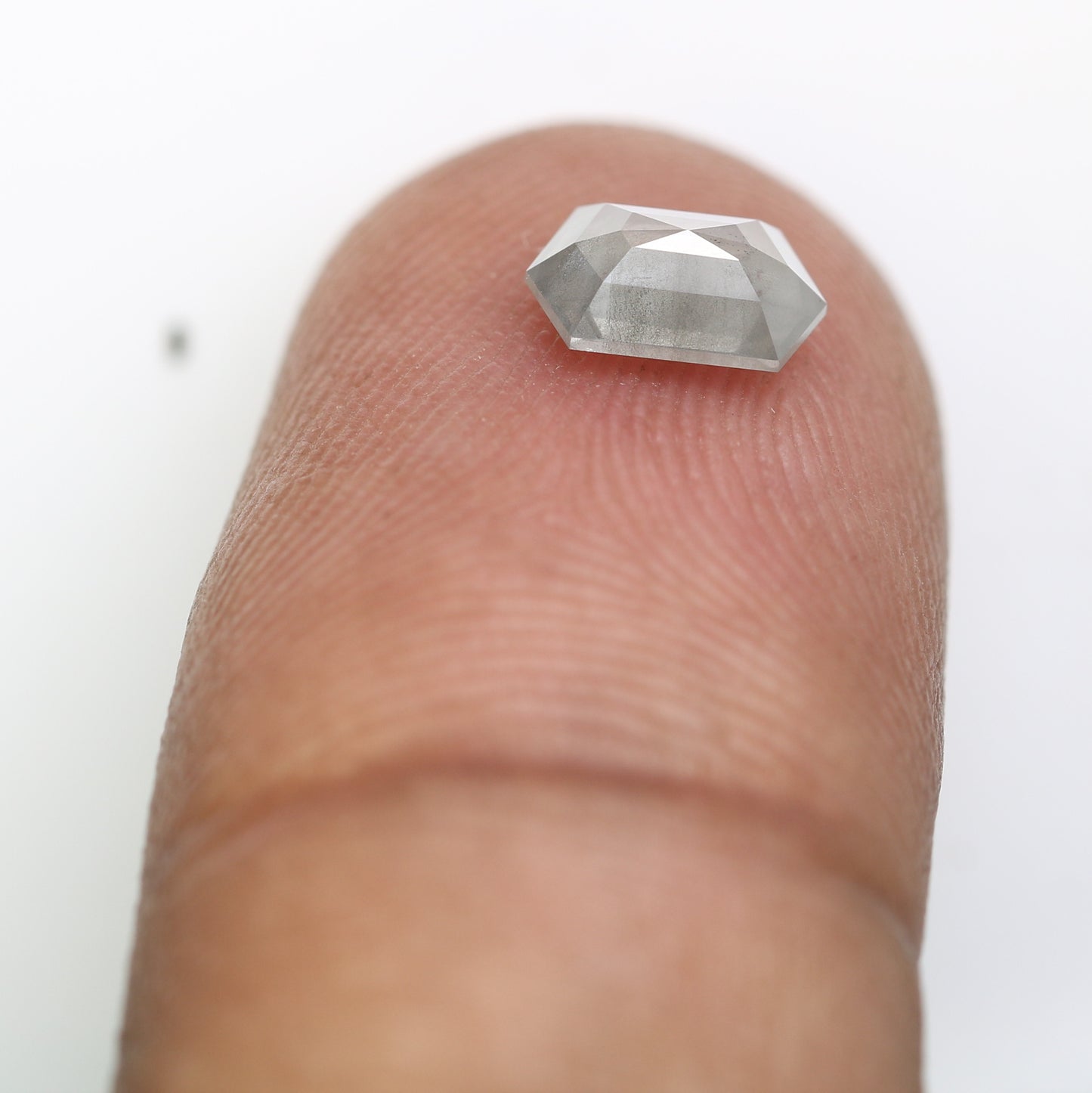 0.78 CT Salt And Pepper 7.00 MM Elongated Hexagon Shape Diamond For Engagement Ring - JayKrishna Diamond