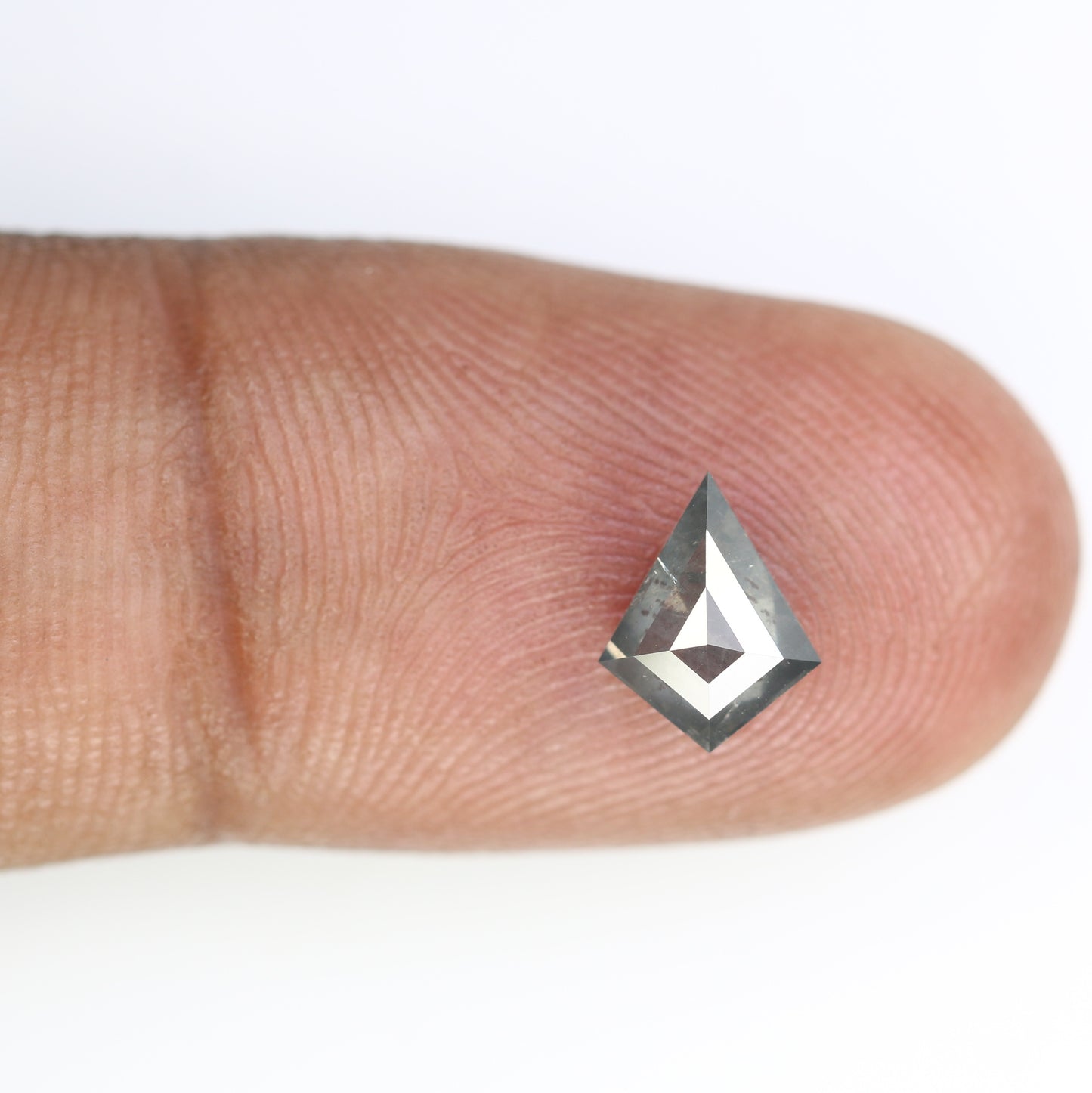 0.91 Carat Natural Salt And Pepper 8.30 MM Loose Kite Cut Diamond For Promise Ring - JayKrishna Diamond