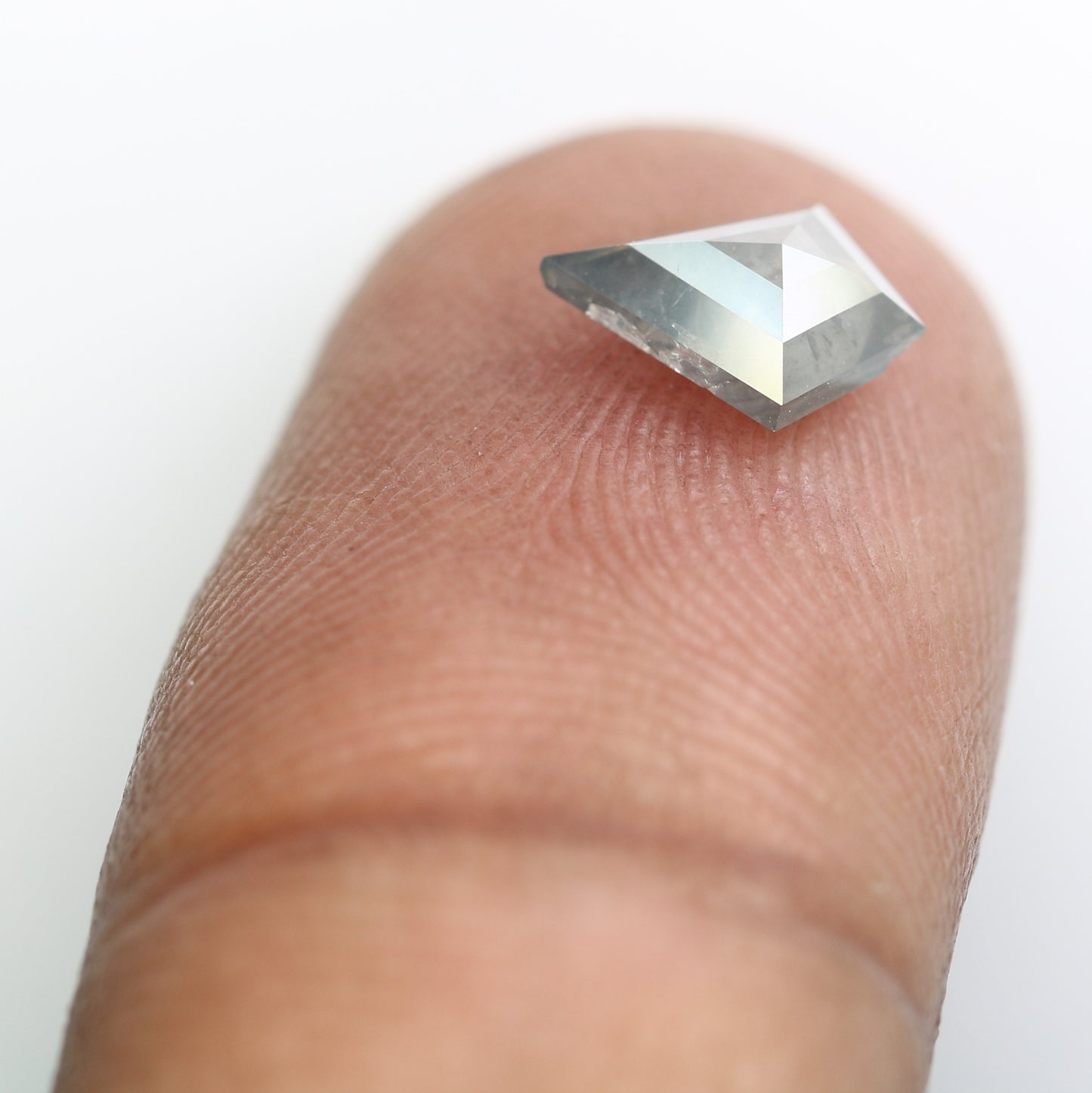 0.91 Carat Natural Salt And Pepper 8.30 MM Loose Kite Cut Diamond For Promise Ring - JayKrishna Diamond