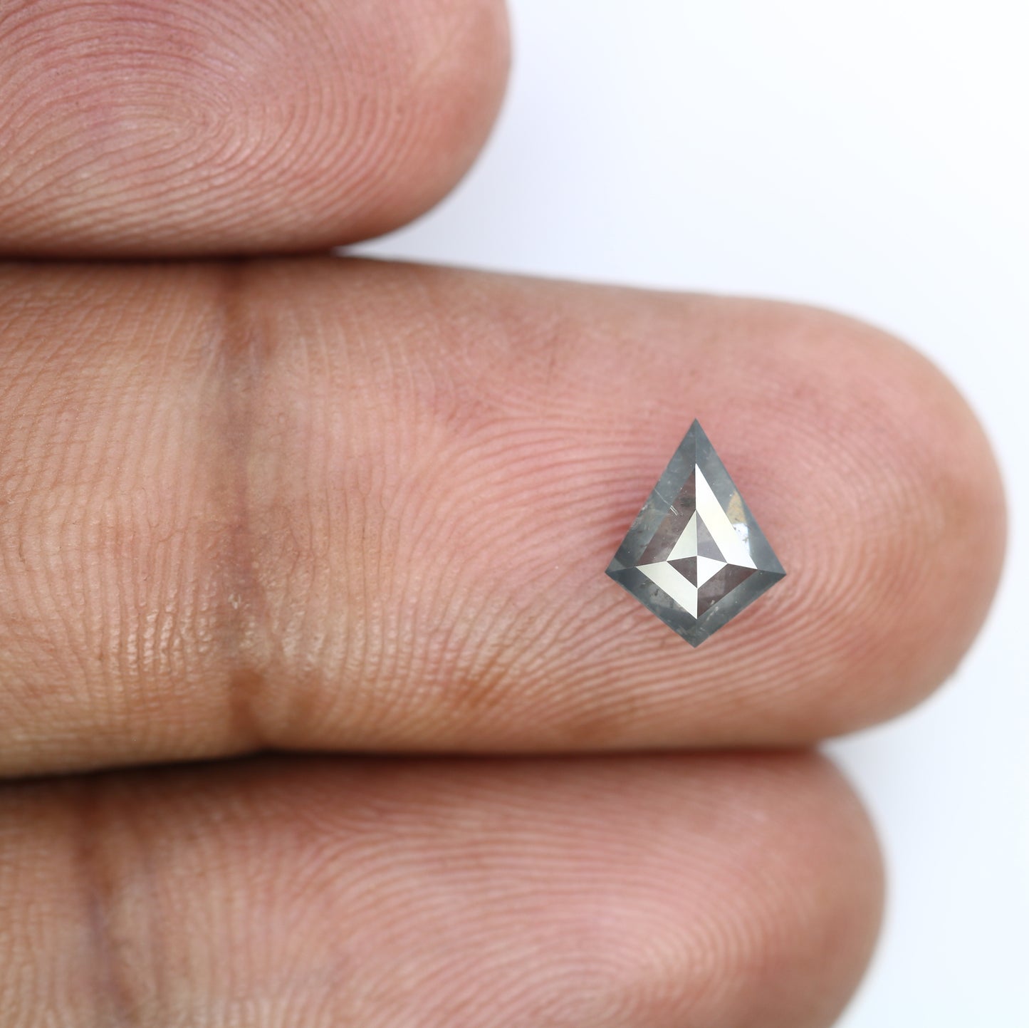 0.91 Carat Natural Salt And Pepper 8.30 MM Loose Kite Cut Diamond For Promise Ring - JayKrishna Diamond