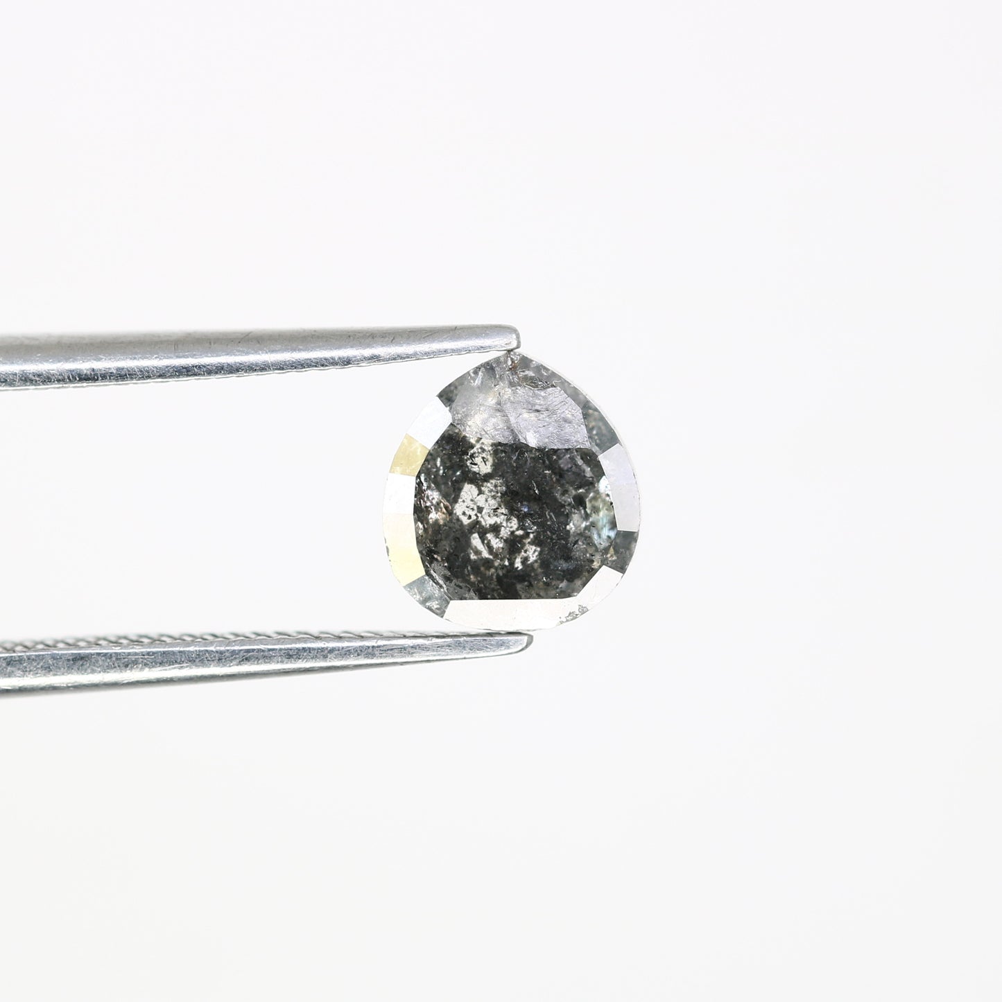 1.15 CT Salt And Pepper 7.00 MM Pear Shape Diamond For Engagement Ring - JayKrishna Diamond