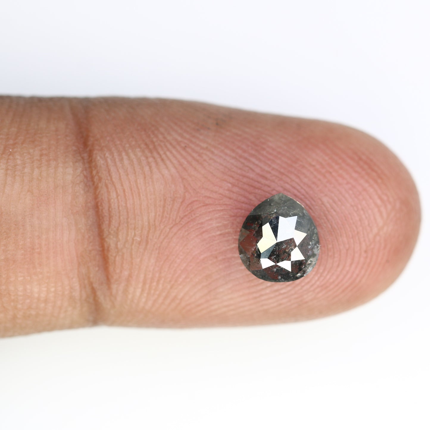 1.15 CT Salt And Pepper 7.00 MM Pear Shape Diamond For Engagement Ring - JayKrishna Diamond