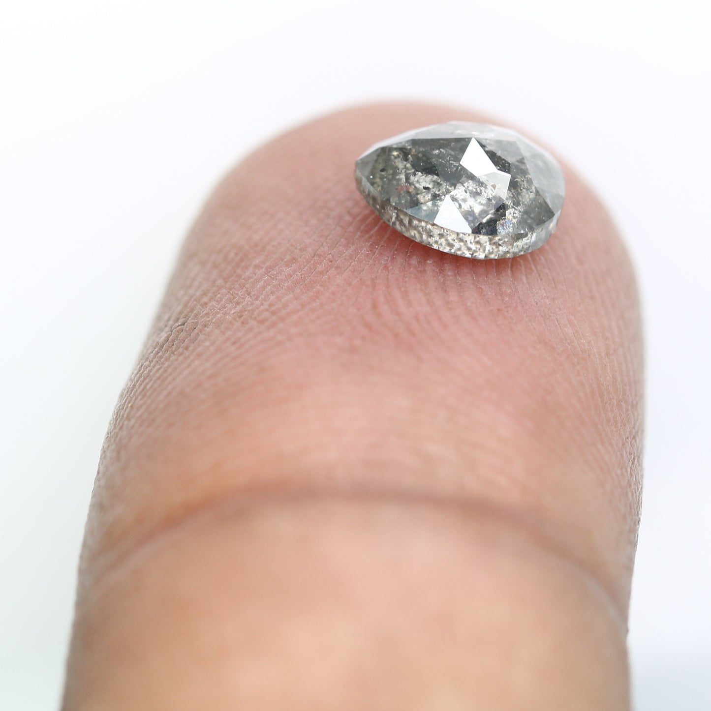 1.15 CT Salt And Pepper 7.00 MM Pear Shape Diamond For Engagement Ring - JayKrishna Diamond