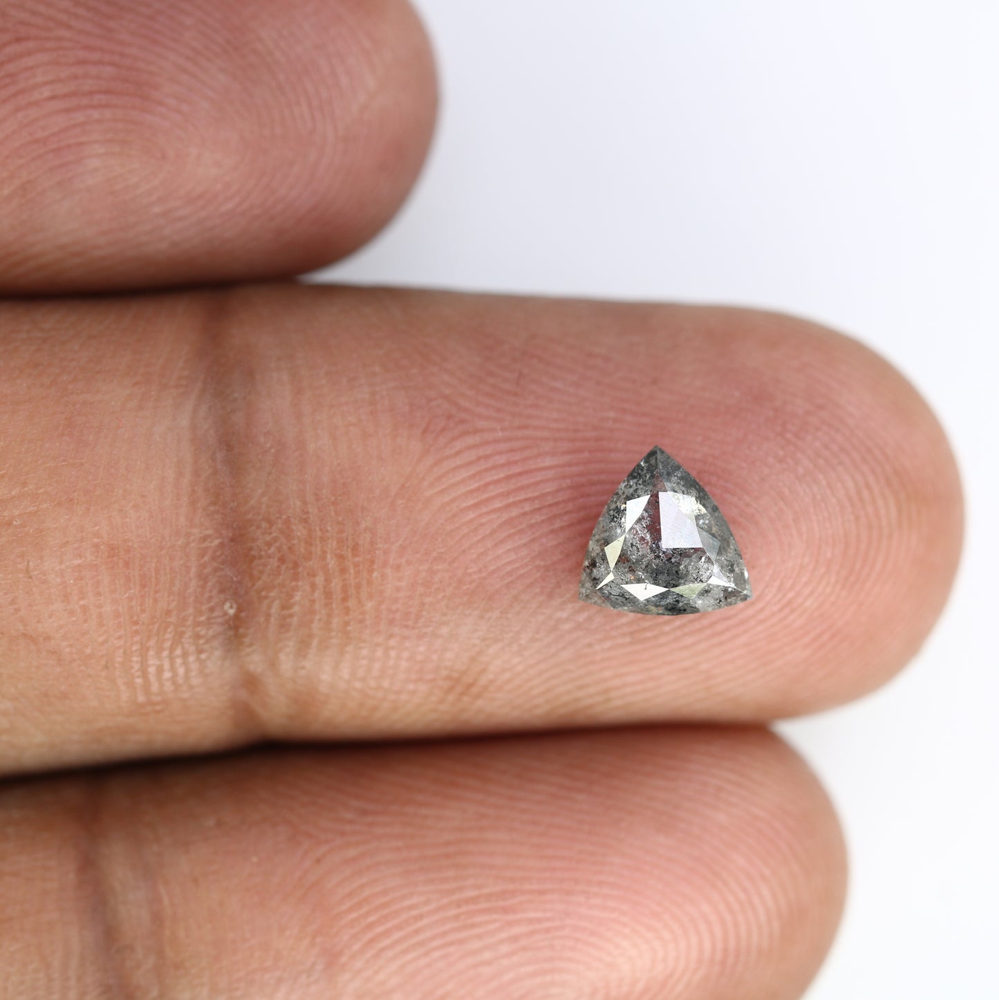 0.95 CT Triangle Shape Salt And Pepper 6.70 MM Diamond For Galaxy Ring - JayKrishna Diamond