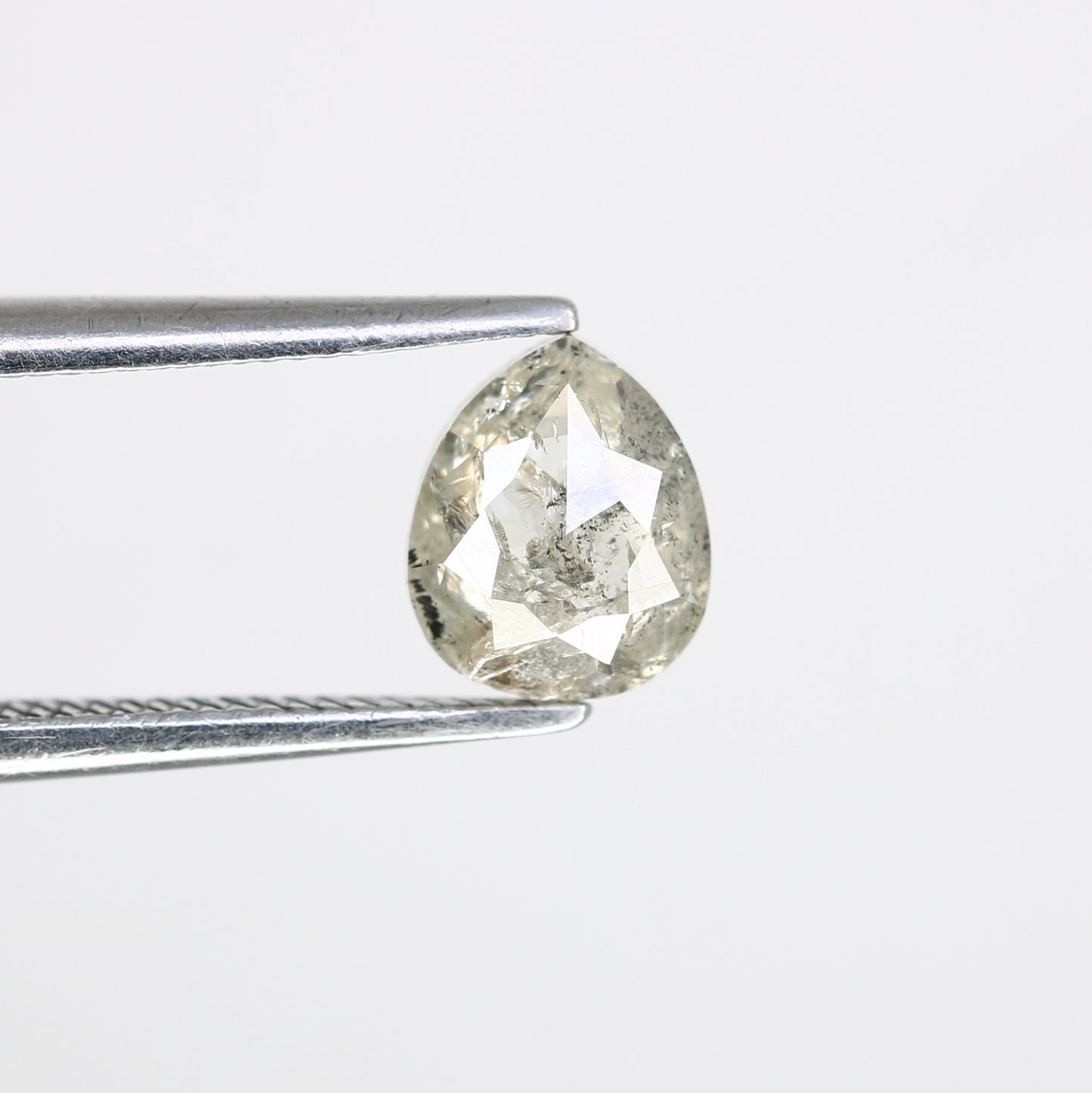 0.88 CT Pear Shape 6.40 MM Salt And Pepper Diamond For Engagement Ring - JayKrishna Diamond