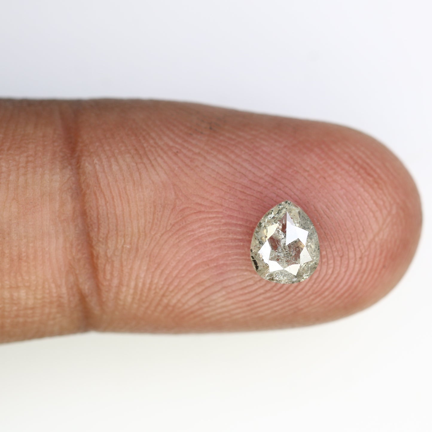 0.88 CT Pear Shape 6.40 MM Salt And Pepper Diamond For Engagement Ring - JayKrishna Diamond