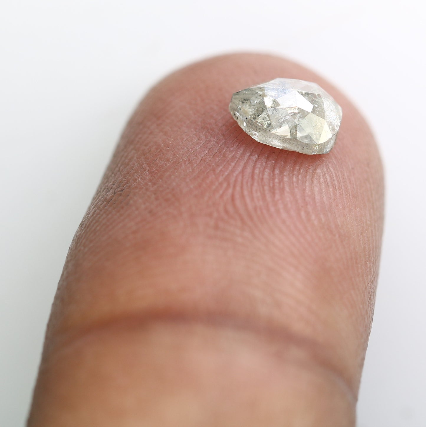 0.88 CT Pear Shape 6.40 MM Salt And Pepper Diamond For Engagement Ring - JayKrishna Diamond