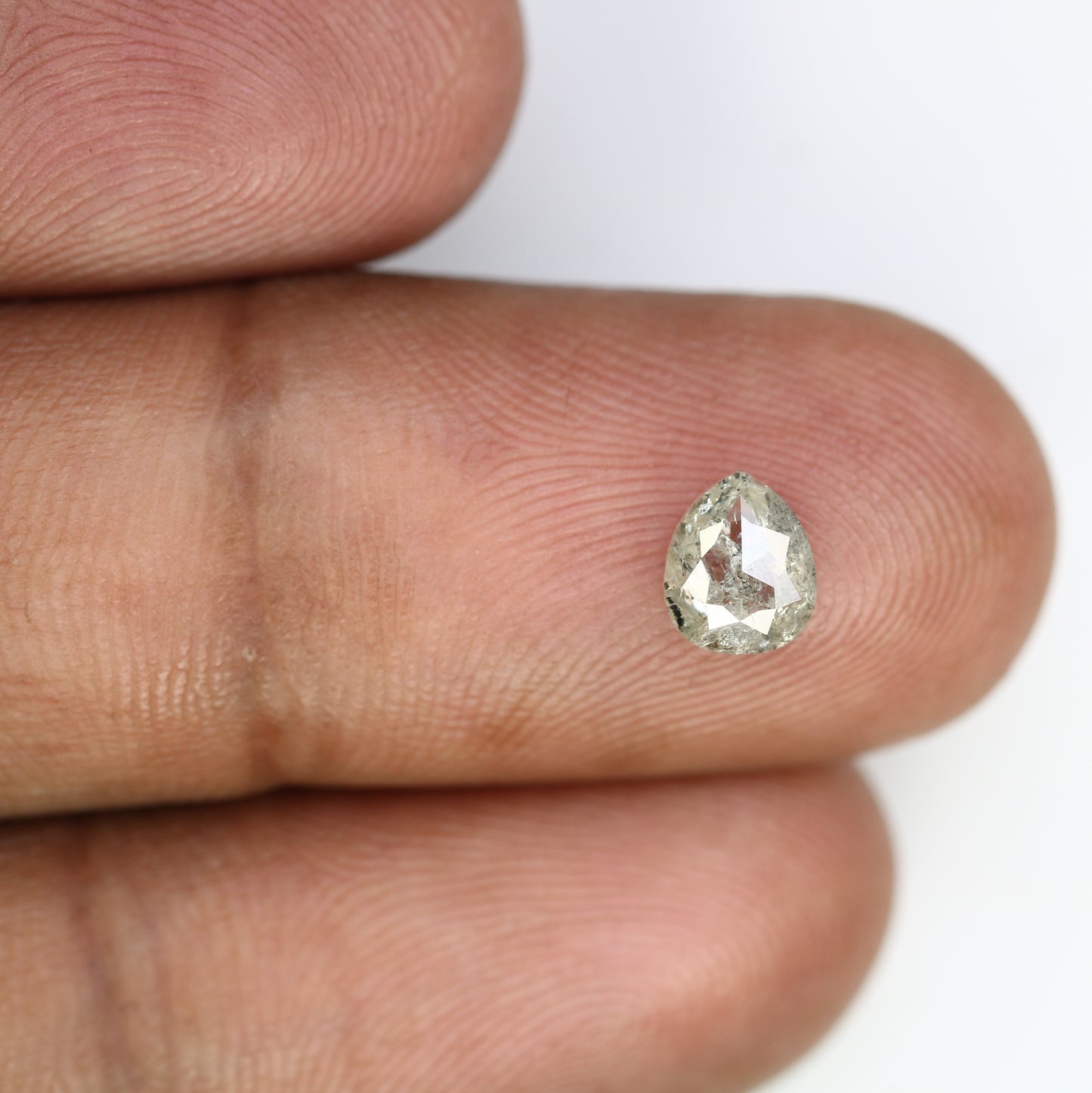 0.88 CT Pear Shape 6.40 MM Salt And Pepper Diamond For Engagement Ring - JayKrishna Diamond