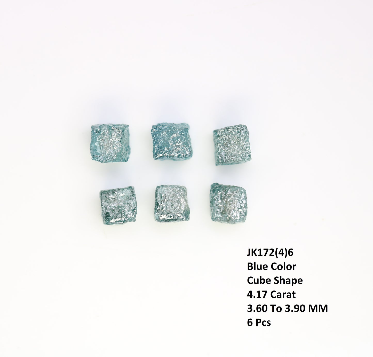 4.17 CT Cube Blue Rough Raw Diamond For Engagement Ring - JayKrishna Diamond