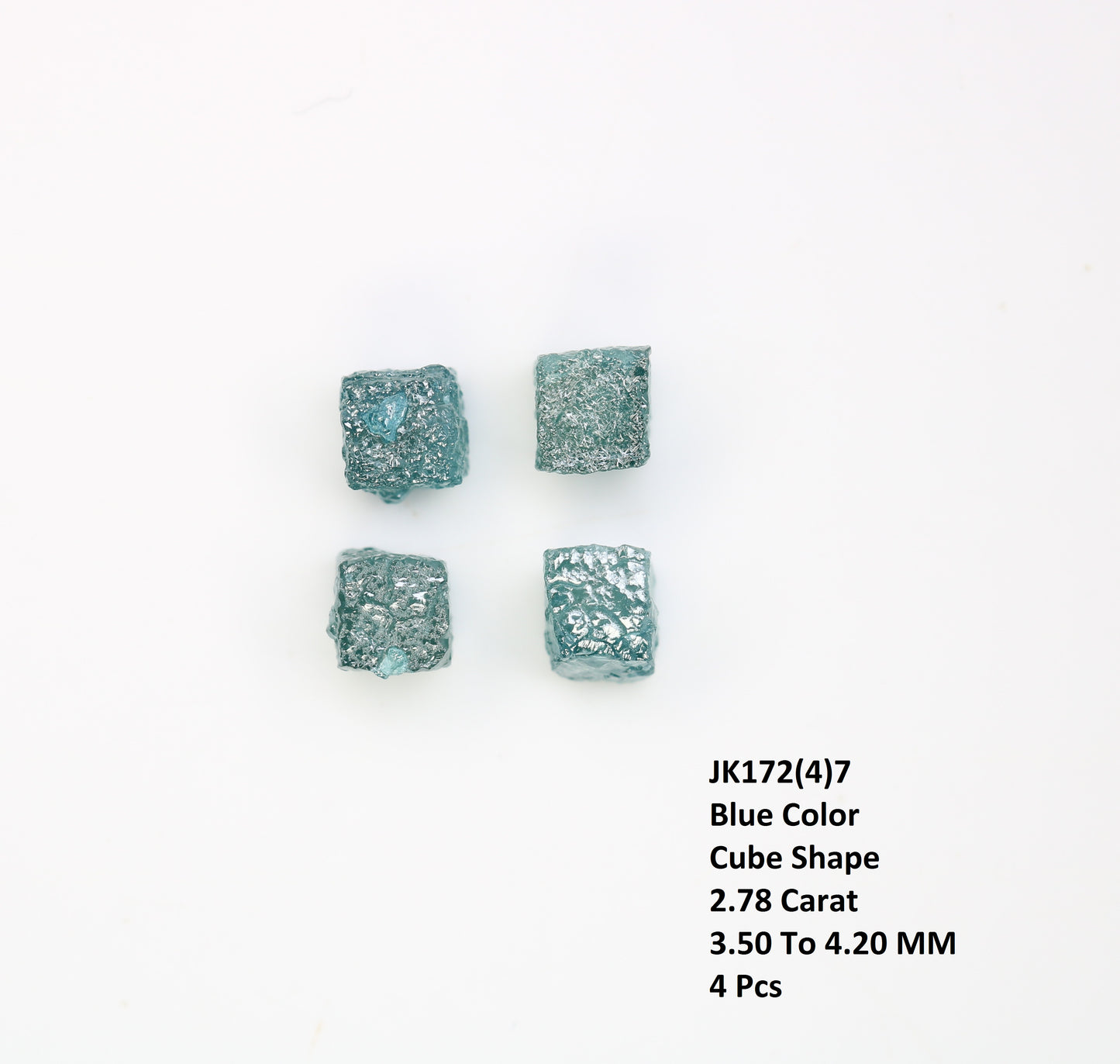 2.78 CT Cube Blue Rough Raw Diamond For Engagement Ring - JayKrishna Diamond